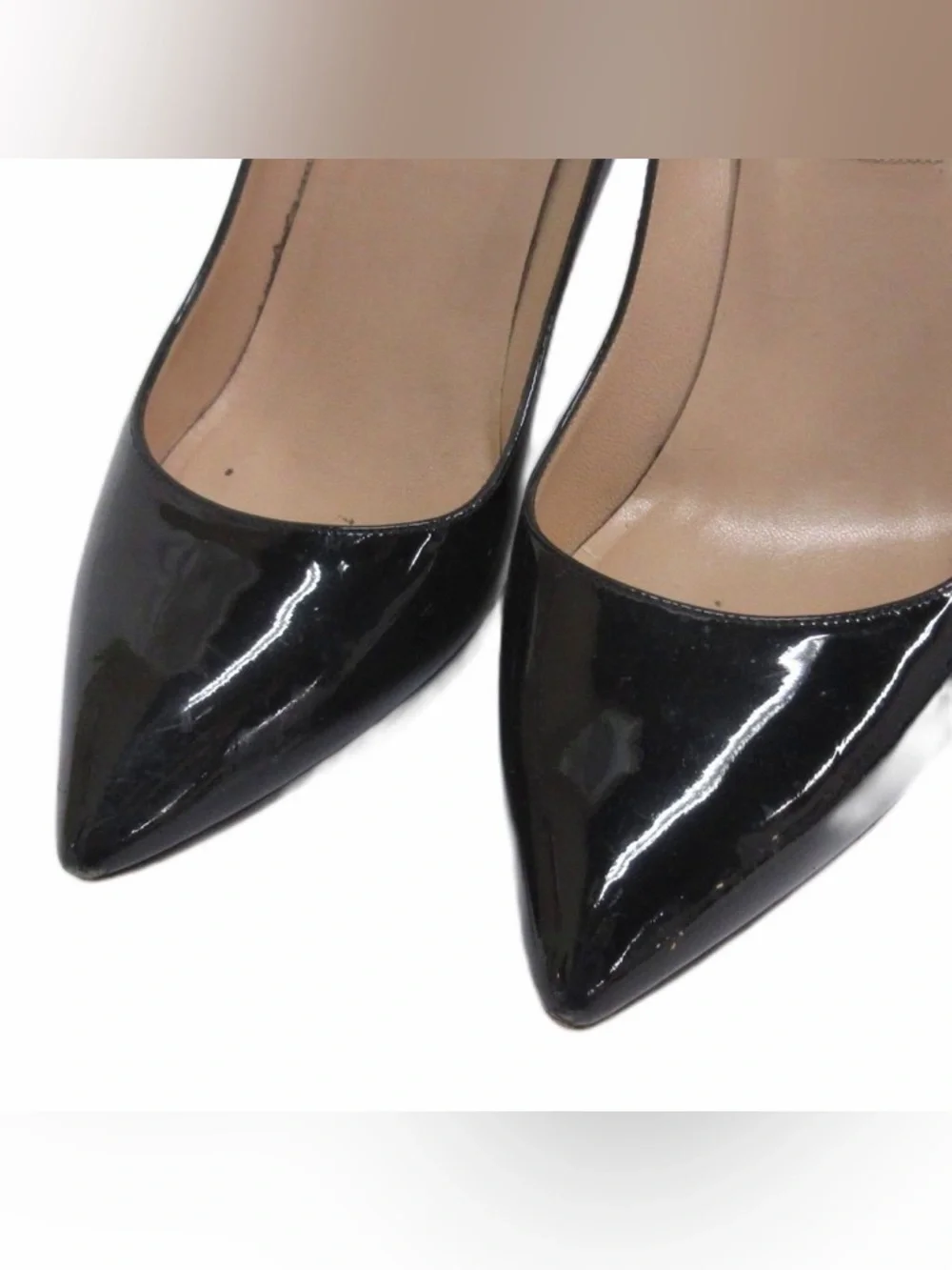 VALENTINO GARAVANI Patent Leather Pumps Gold Rockstud Heels Black 36